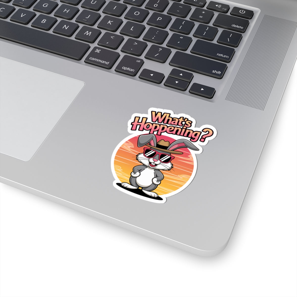 Sticker: Cool Rabbit Bunny What's Hoppening Kiss-Cut Sticker