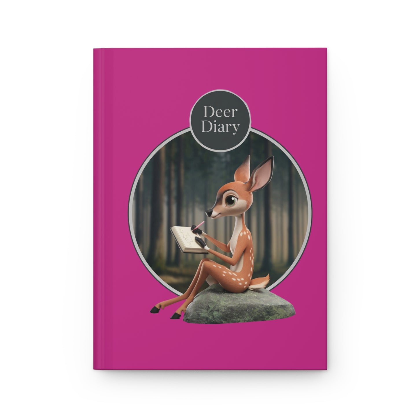 Hardcover Journal, Pink Deer Diary Notebook, Writing Journal, Matte Diary, Gift for Writers, Stationery Organizer, Cute Deer Journal