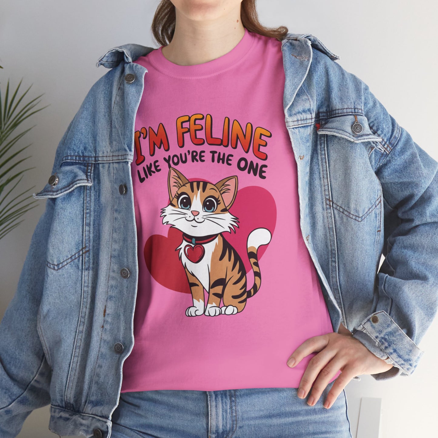 I’m Feline Like You’re The One Shirt, Cute Cat Valentine Tee, Funny Cat Love Graphic TShirt, Romantic Gift For Her Him, Cat Pun Shirt