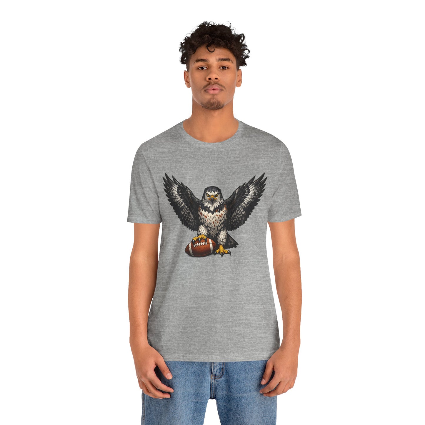 Hawk Football Shirt, Hawk Holding Football T Shirt, Hawk Mascot Tee, Football Bird Of Prey Shirt, Game Day Sports Tee, Hawk Fan Gift