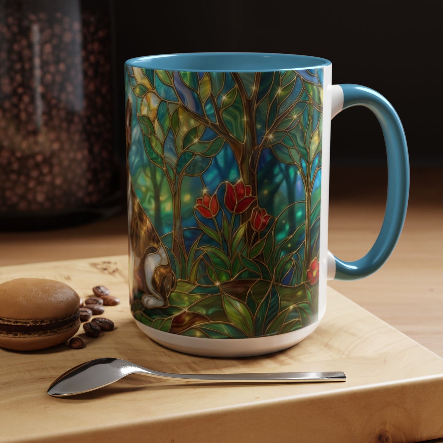 Stained Glass French Bulldog Mug, Frenchie Coffee Mug, Colorful French Bulldog Art Cup, Dog Mom Gift, Pet Lover Mug, Unique Frenchie Gift