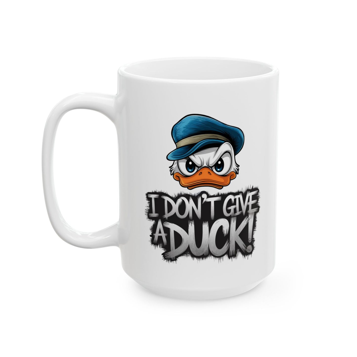 I Don’t Give a Duck Mug | Sassy Duck Coffee Cup | Funny Pun Gift | Adult Humor Mug | Bold Cartoon Animal Drinkware | 11oz & 15oz