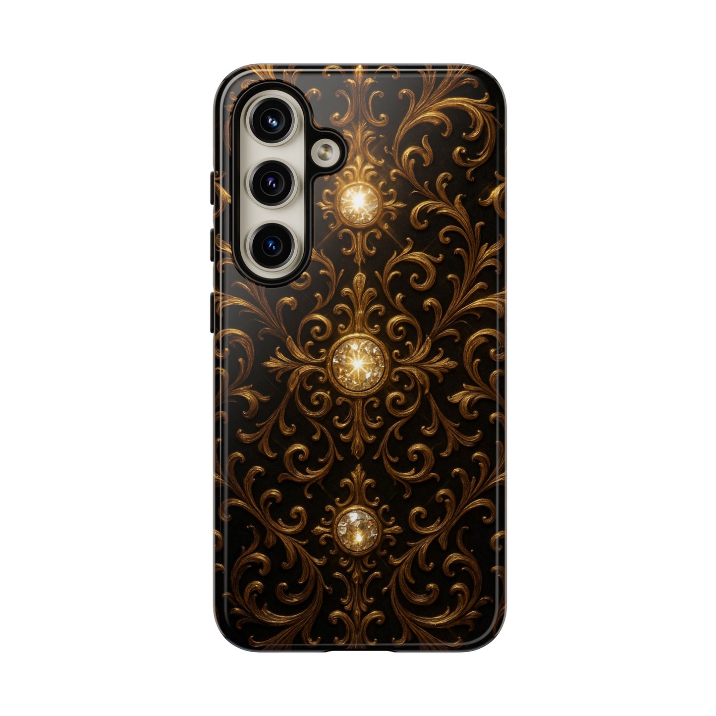 Luxury Baroque Samsung Case – Elegant Gold Ornate Floral Phone Cover for Galaxy