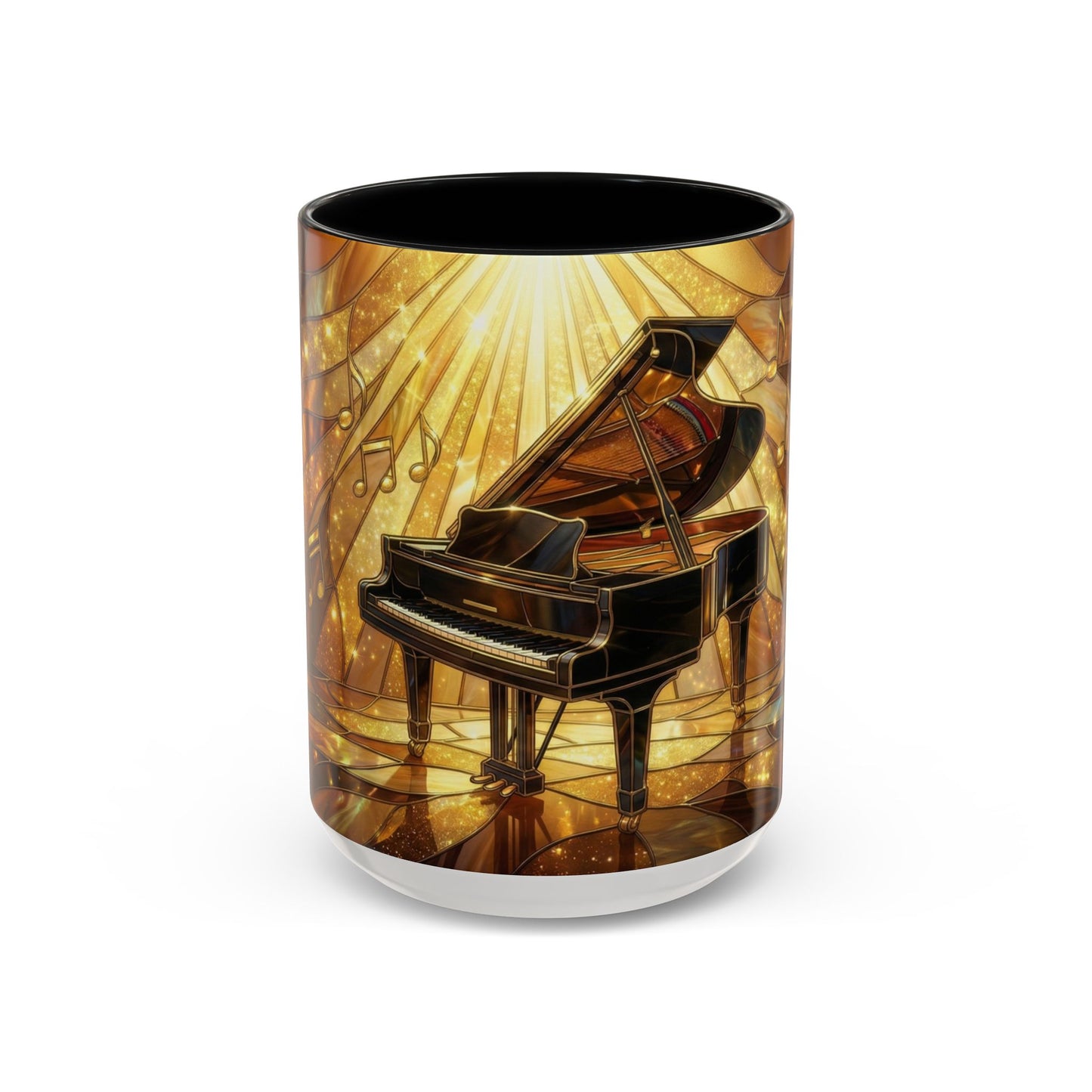 Stained Glass Piano Mug, Grand Piano Coffee Mug, Music Lover Gift Mug, Musician Art Mug, Classical Music Gift, Piano Lover Cup