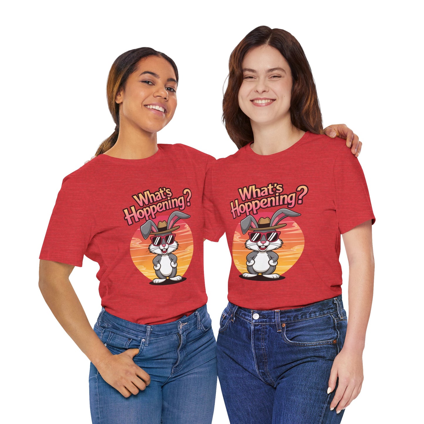 What’s Hoppening Funny Bunny Shirt – Cute Rabbit Pun T-Shirt – Sunset Graphic Tee for Animal Lovers, Easter, and Pun Enthusiasts