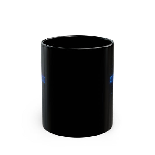 Celestial Cross Mug – Blue Starry Christian Coffee Cup – Faith Based Black Ceramic Mug with Cosmic Cross Design | Religious Gift Idea