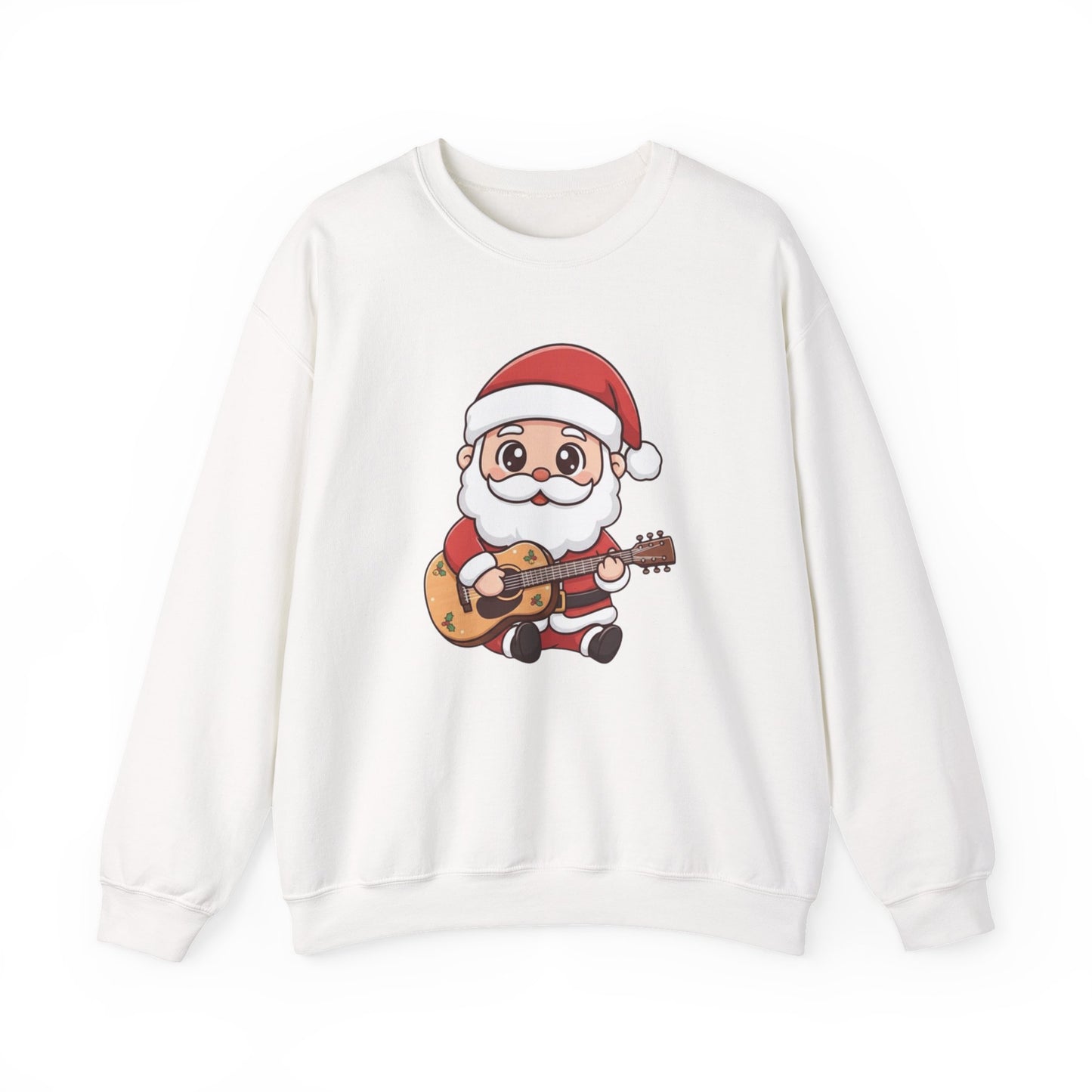 Cute Santa Guitar Sweatshirt | Christmas Music Lover Sweater | Holiday Crewneck | Funny Santa Musician Shirt | Cozy Xmas Gift for Him or Her