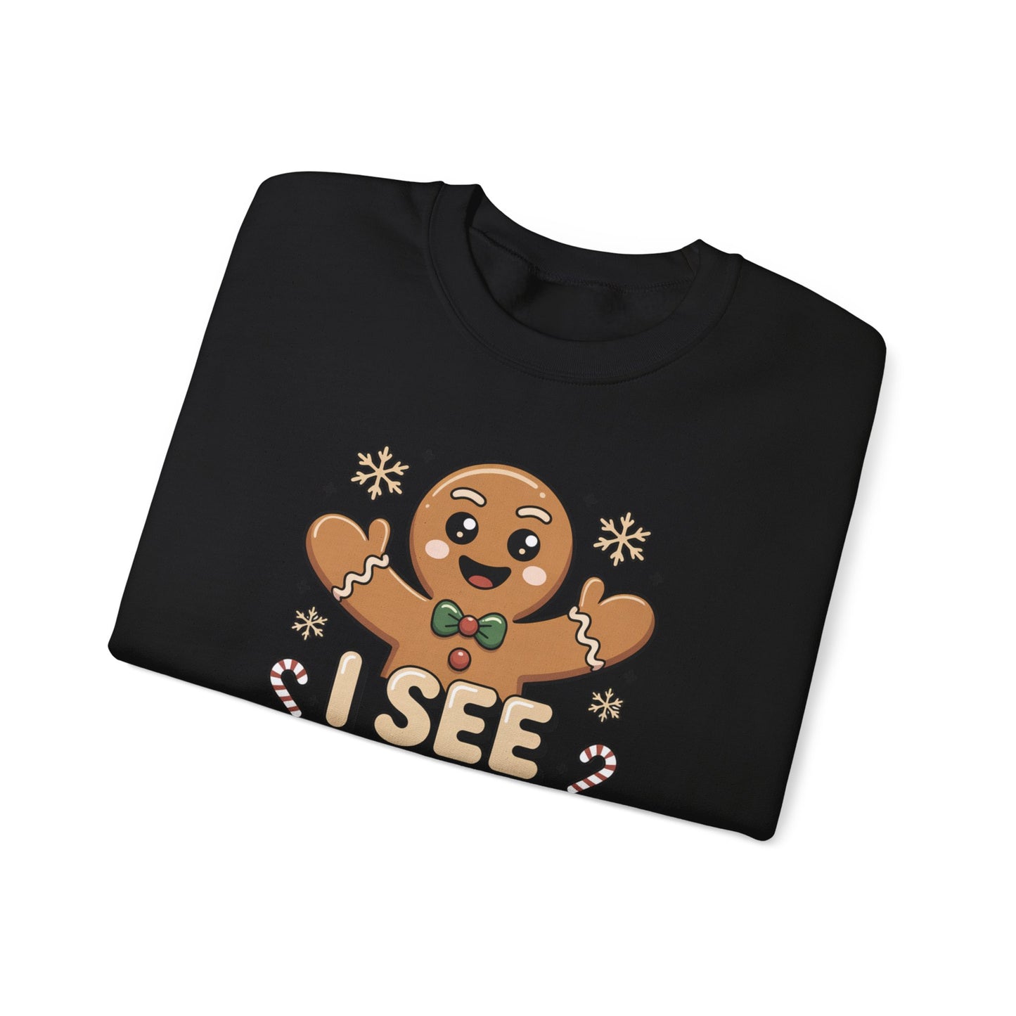 I See Bread People Christmas Sweatshirt, Funny Gingerbread Holiday Sweater, Unisex Crewneck, Cute Christmas Gift For Friends And Family