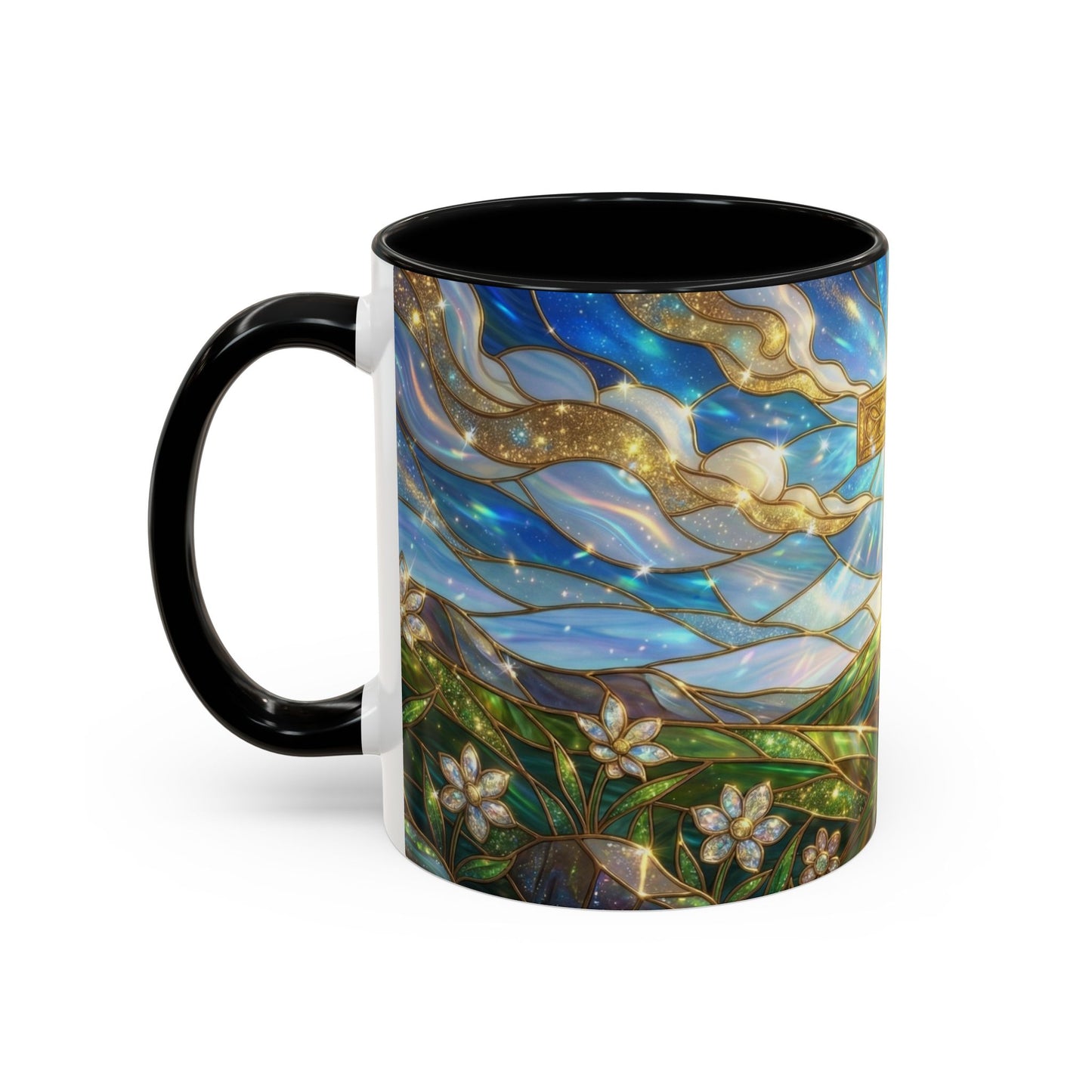 Stained Glass Cross Mug, Christian Coffee Mug, Faith Inspired Art Cup, Religious Gift For Women Men, Inspirational Christian Mug