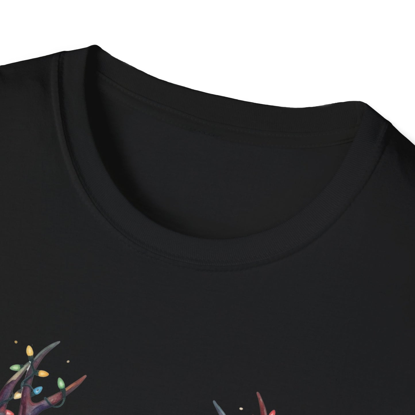 Christmas Deer Shirt, Watercolor Buck T-Shirt, Deer With Christmas Lights Tee, Holiday Wildlife Art Shirt, Colorful Deer Head Xmas Tee