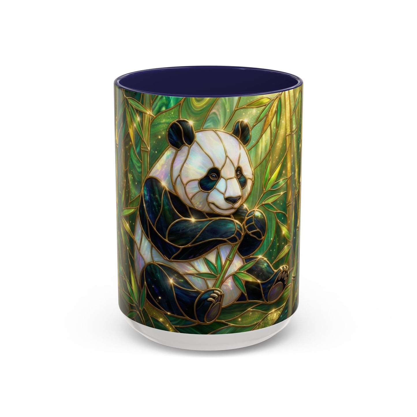 Stained Glass Panda Mug, Panda Coffee Mug, Bamboo Panda Cup, Cute Panda Gift, Nature Animal Mug, Wildlife Art Mug, Panda Lover Gift