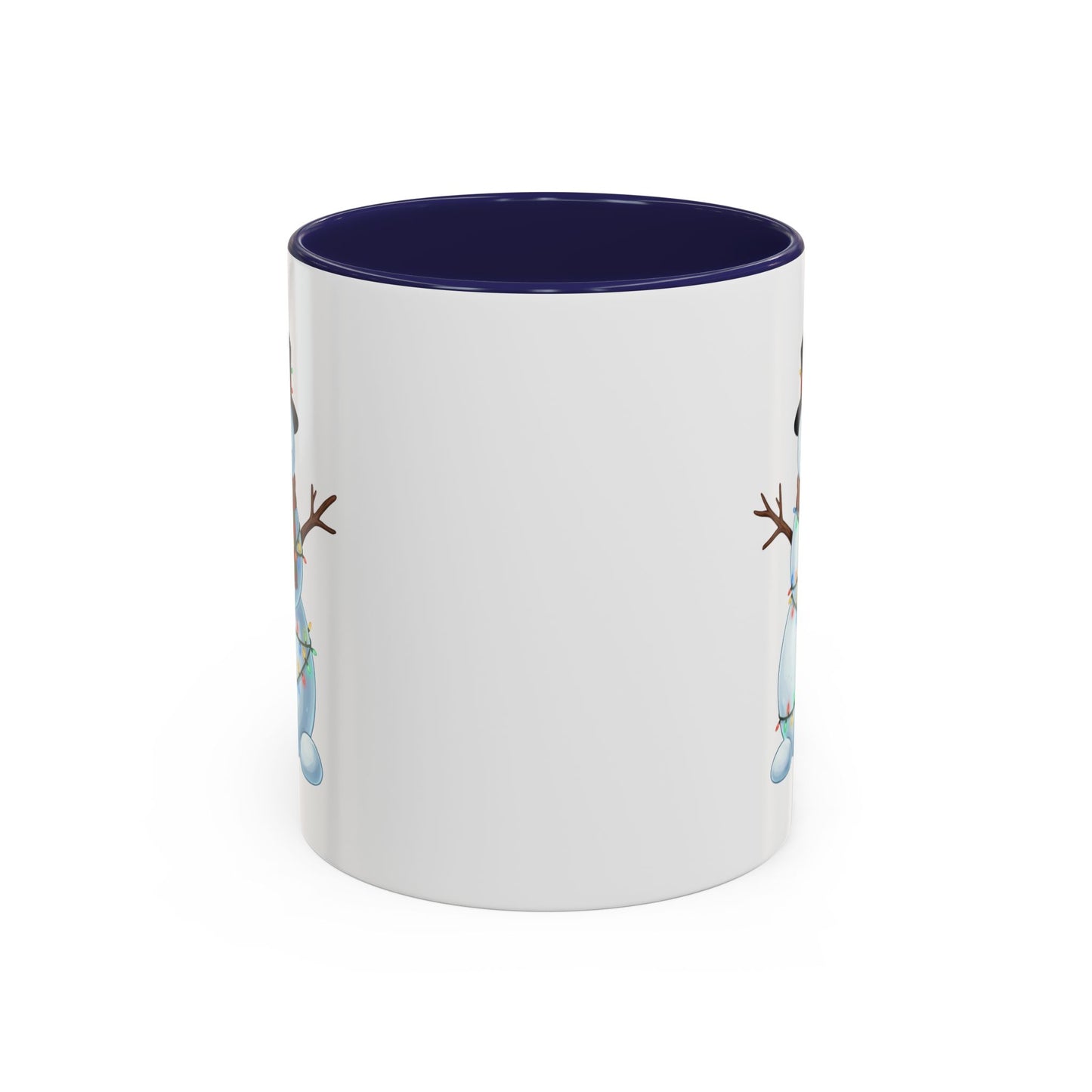 Snowman Christmas Mug, Snowman Wrapped in Lights Mug, Holiday Coffee Cup, Cute Winter Snowman Cup, Christmas Gift Mug, Xmas Cocoa Mug