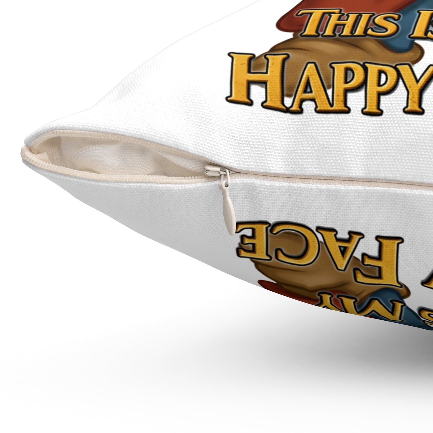 Funny Gnome 'This Is My Happy Face' Pillow - Perfect Home Decor for Gnome Lovers