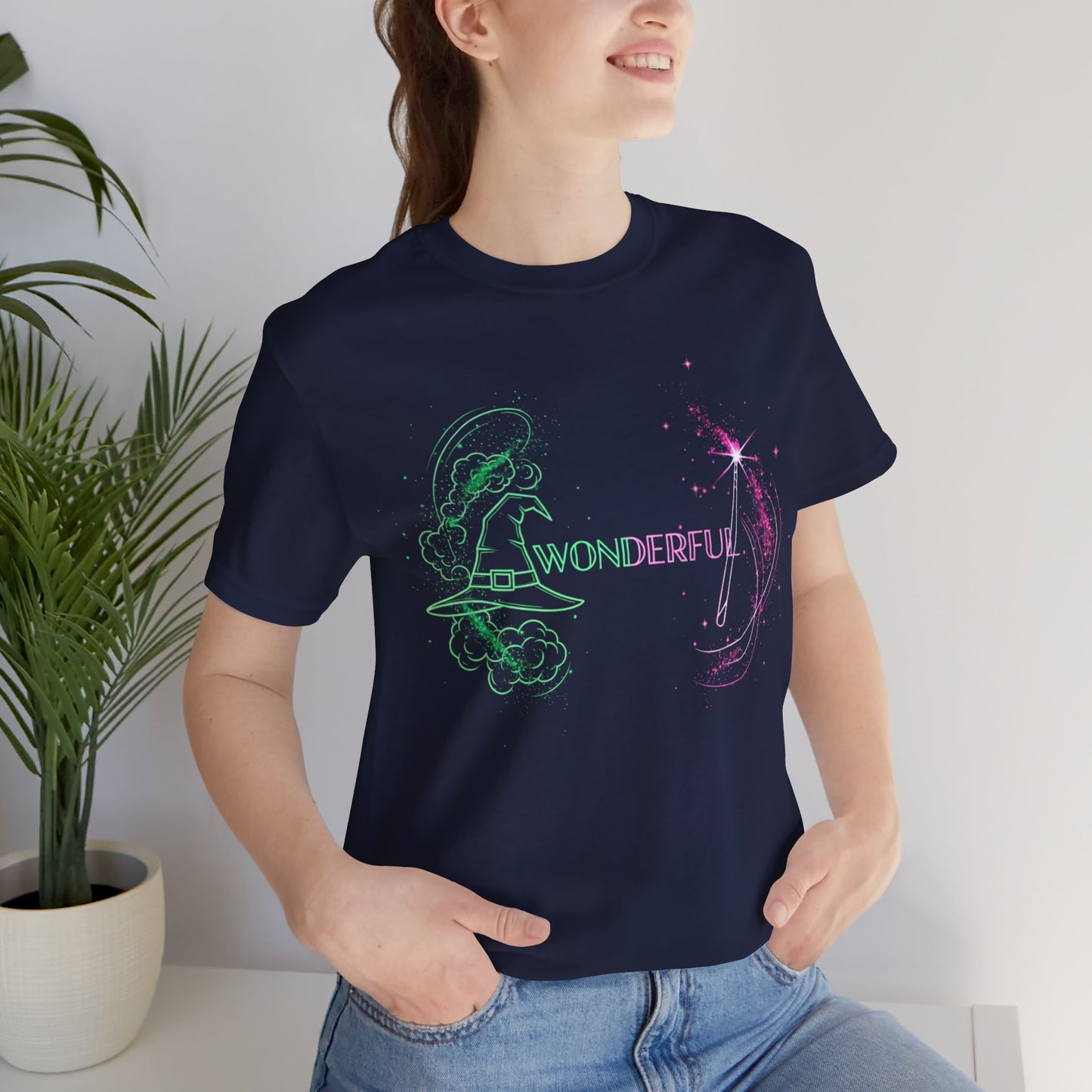 Wonderful Broadway Inspired T-Shirt, Magical Theater Graphic Tee, Green And Pink Sparkle Design, Unisex Gift For Musical Fans And Performers