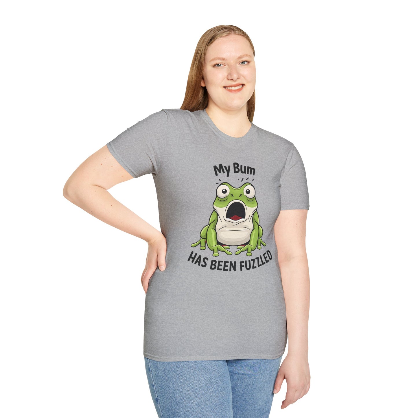 My Bum Has Been Fuzzled Shirt, Bumfuzzled Word Play Tee, Funny Frog T Shirt, Cute Shocked Frog Graphic Tee, Silly Humor Gift