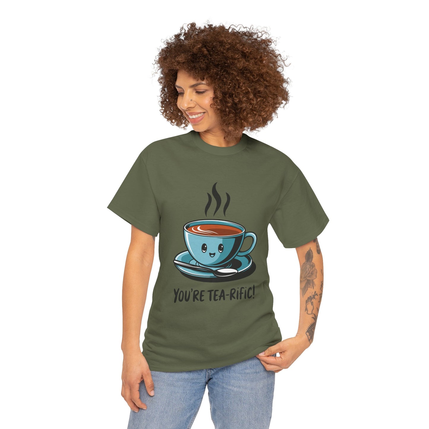 You’re Tea-Rific! Cute Tea Pun T-Shirt for Tea Lovers - Funny Gift, Kawaii Cup Graphic Tee - Unisex Soft Cotton Shirt