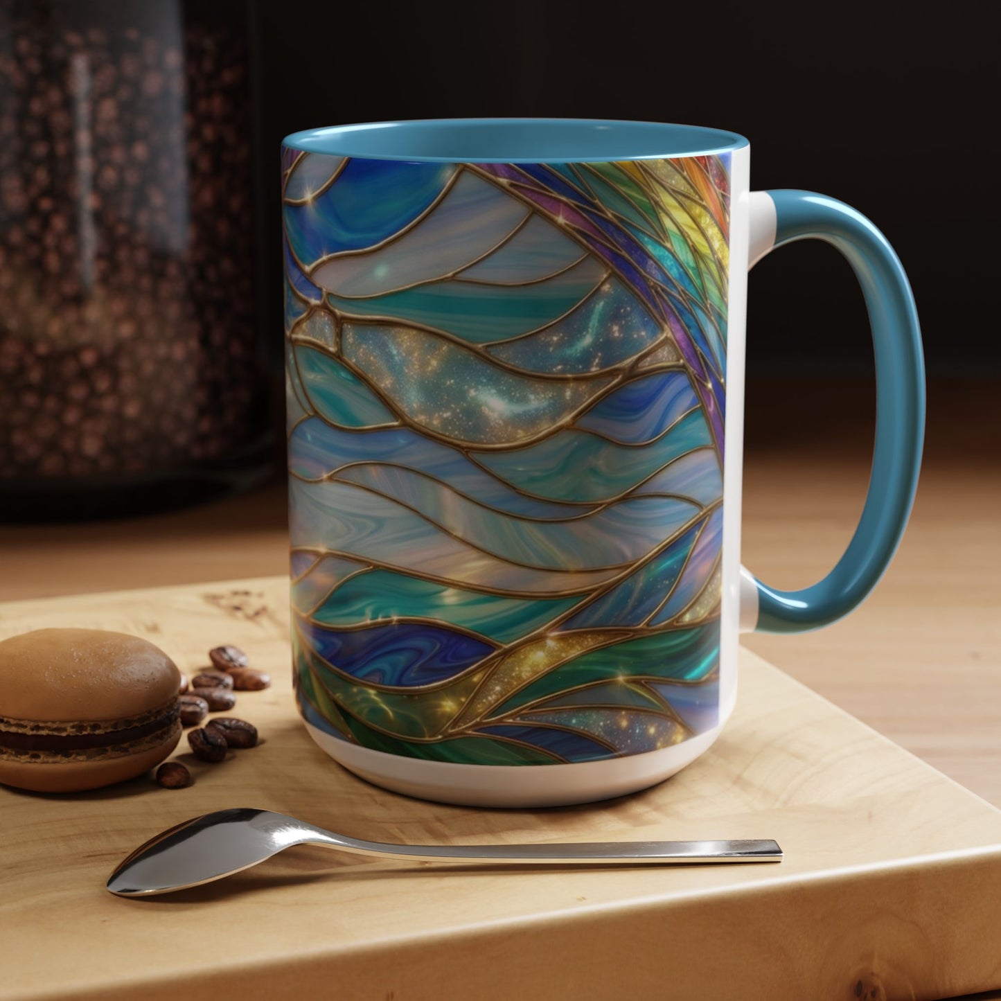 Stained Glass Rainbow Mug, Pot Of Gold Coffee Cup, St Patricks Day Gift, Magical Fantasy Tea Cup, Lucky Irish Leprechaun, Colorful Art