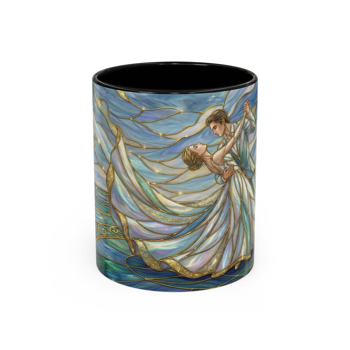 Stained Glass Mug, Dancing Couple Coffee Cup, Romantic Anniversary Gift, Ballroom Dancer Tea Cup, Wedding Present For Couple, Art Mug