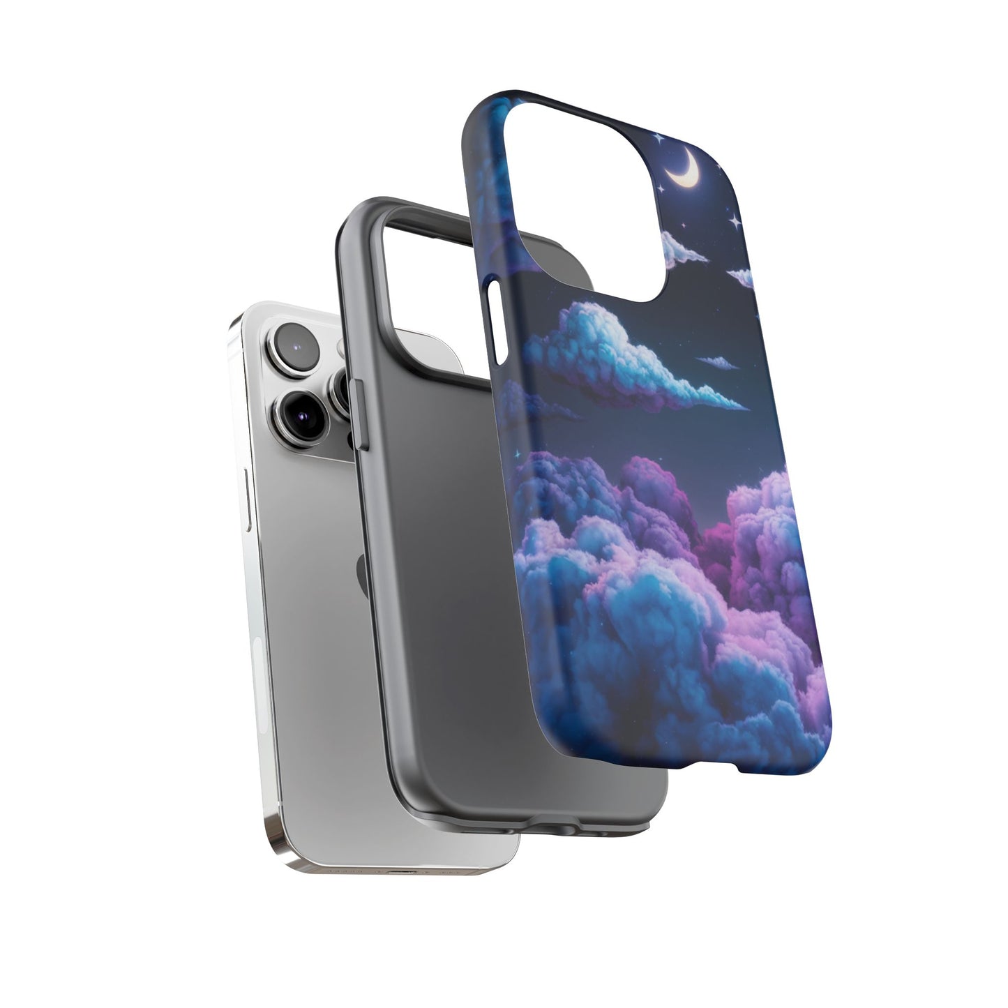 Dreamy Clouds & Moon Tough iPhone Case