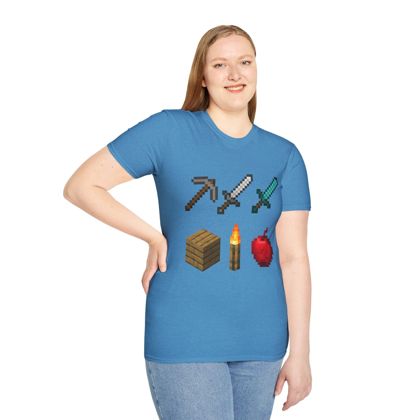 Pixel Tools & Items T-Shirt | Retro Pixel Art Gaming Tee, 8-Bit Gamer Shirt, Pixel Weapons & Supplies Top, Video Game Lover Gift Unisex