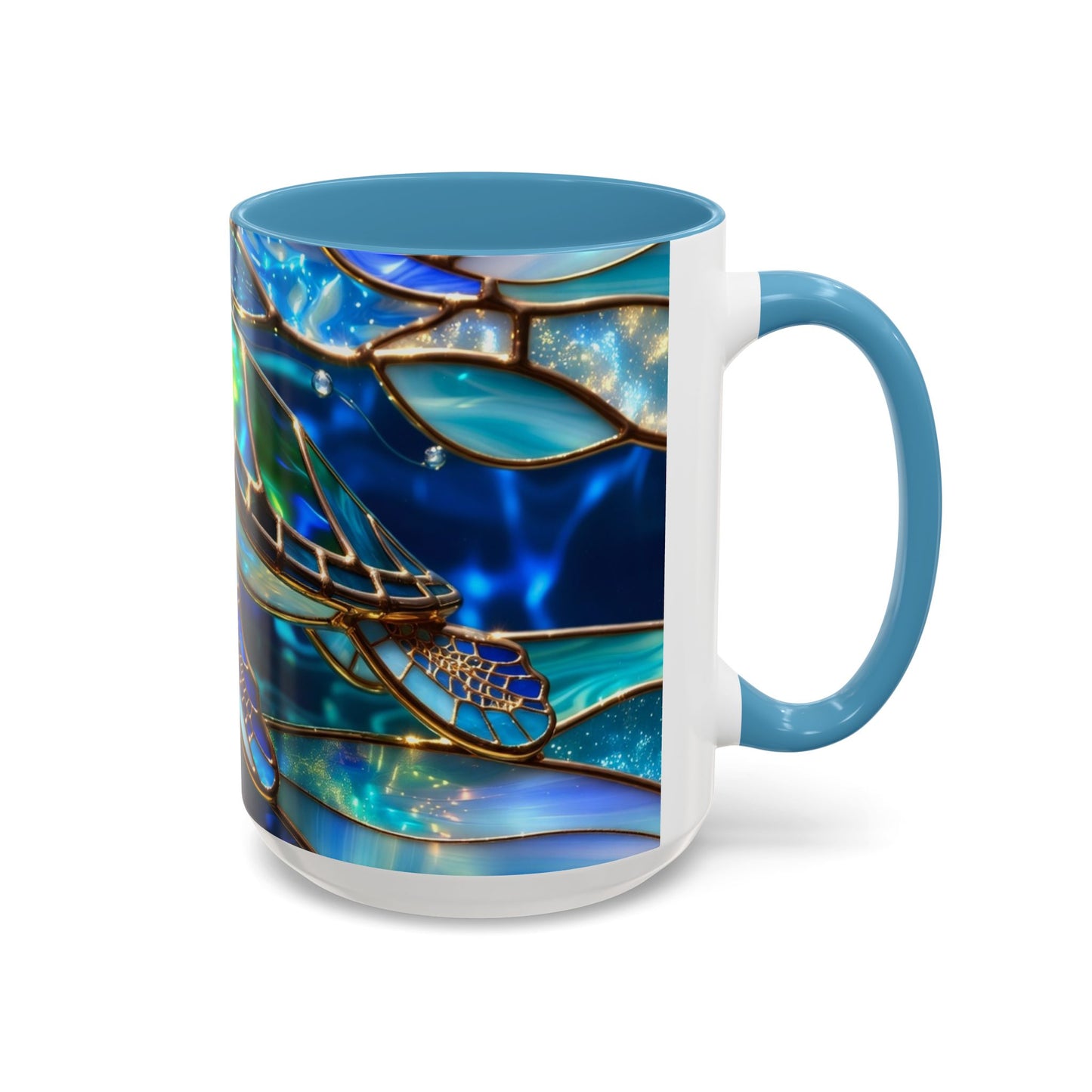Stained Glass Sea Turtle Mug, Ocean Turtle Coffee Cup, Coastal Beach Mug Gift, Marine Life Art Cup, Sea Lover Gift, Ocean Wildlife Mug