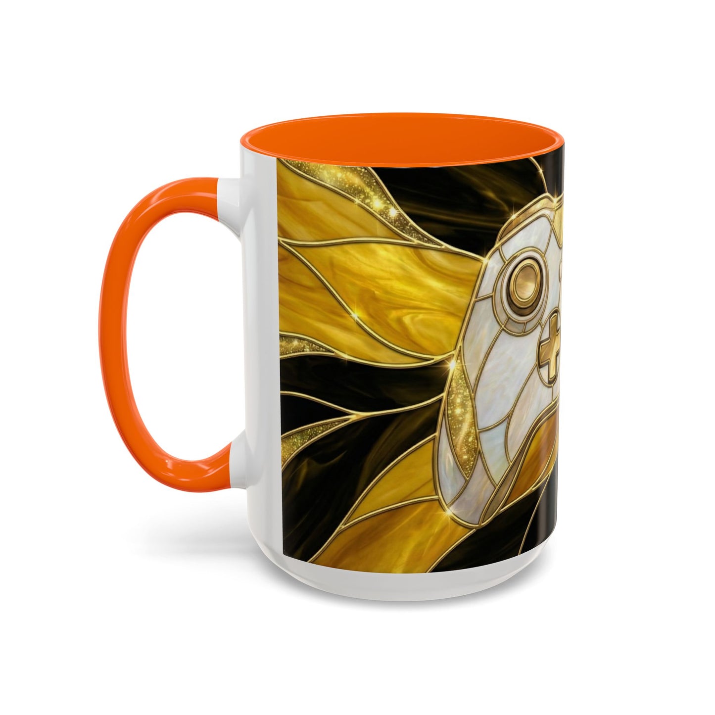 Stained Glass Gamer Mug, Gold Controller Coffee Cup, Video Game Gifts for Him, Gamer Boyfriend Gift, Teen Boy Gaming Mug, Desk Decor