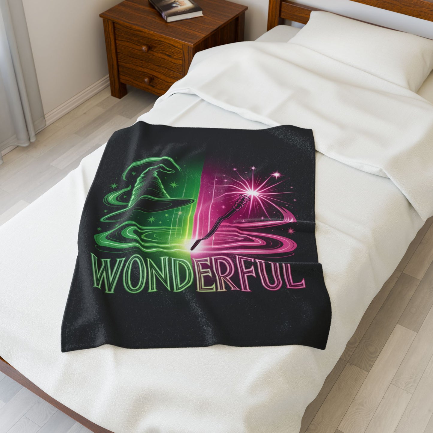 Wonderful Broadway-Inspired Blanket, Neon Theater Throw, Cozy Musical Gift, Soft Fleece Bed Blanket, Magical Room Decor For Broadway Fans