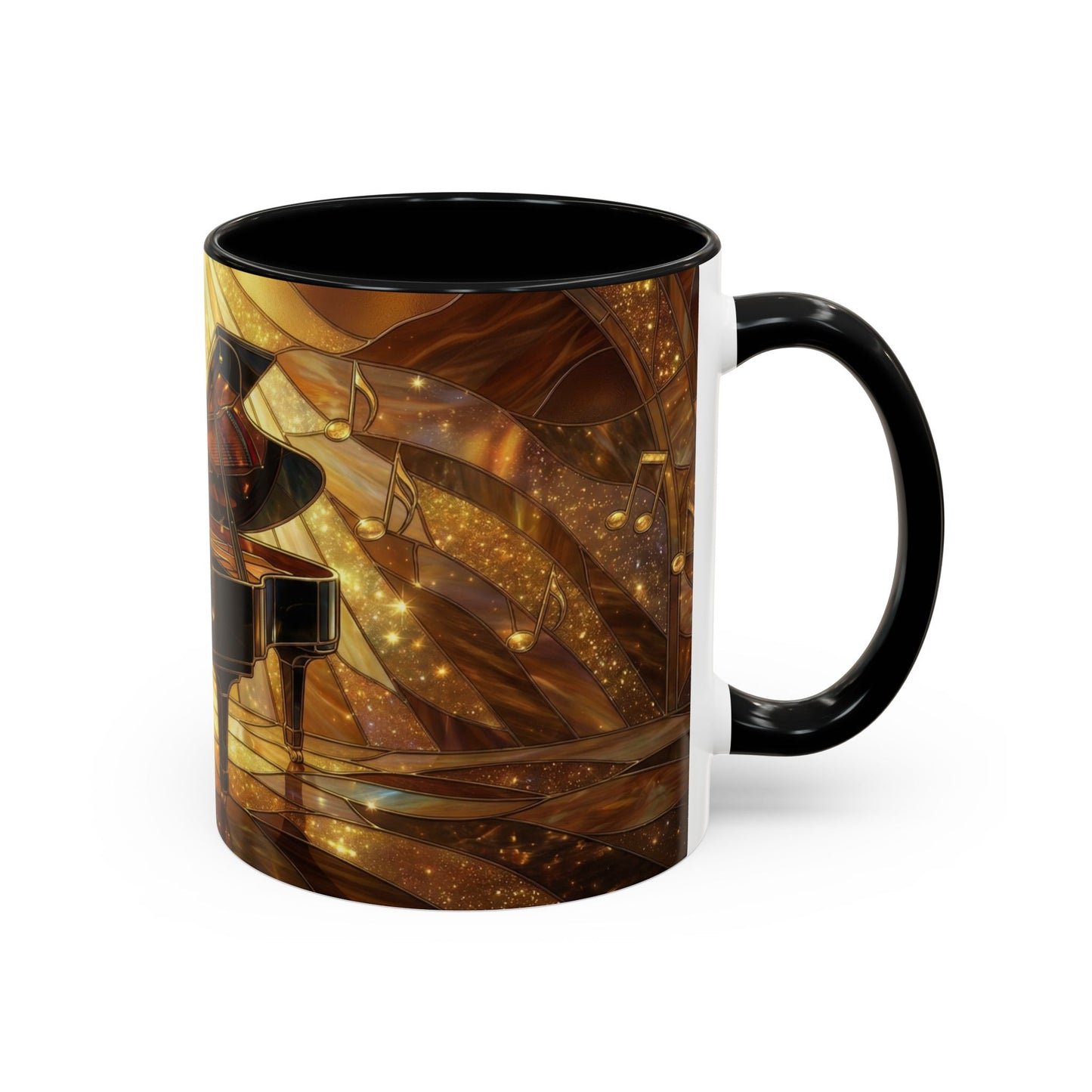 Stained Glass Piano Mug, Grand Piano Coffee Mug, Music Lover Gift Mug, Musician Art Mug, Classical Music Gift, Piano Lover Cup