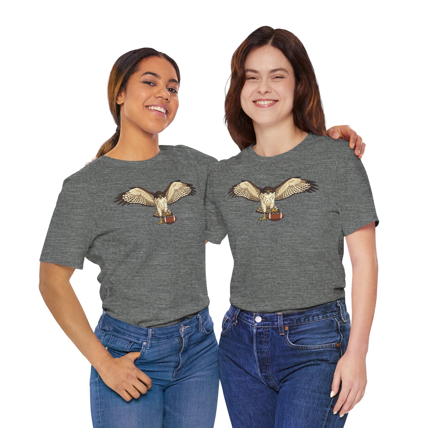 Hawk Football Shirt, Hawk Holding Football T Shirt, Football Mascot Tee, Bird Of Prey Shirt, Sports Fan Gift, Game Day Hawk Tee