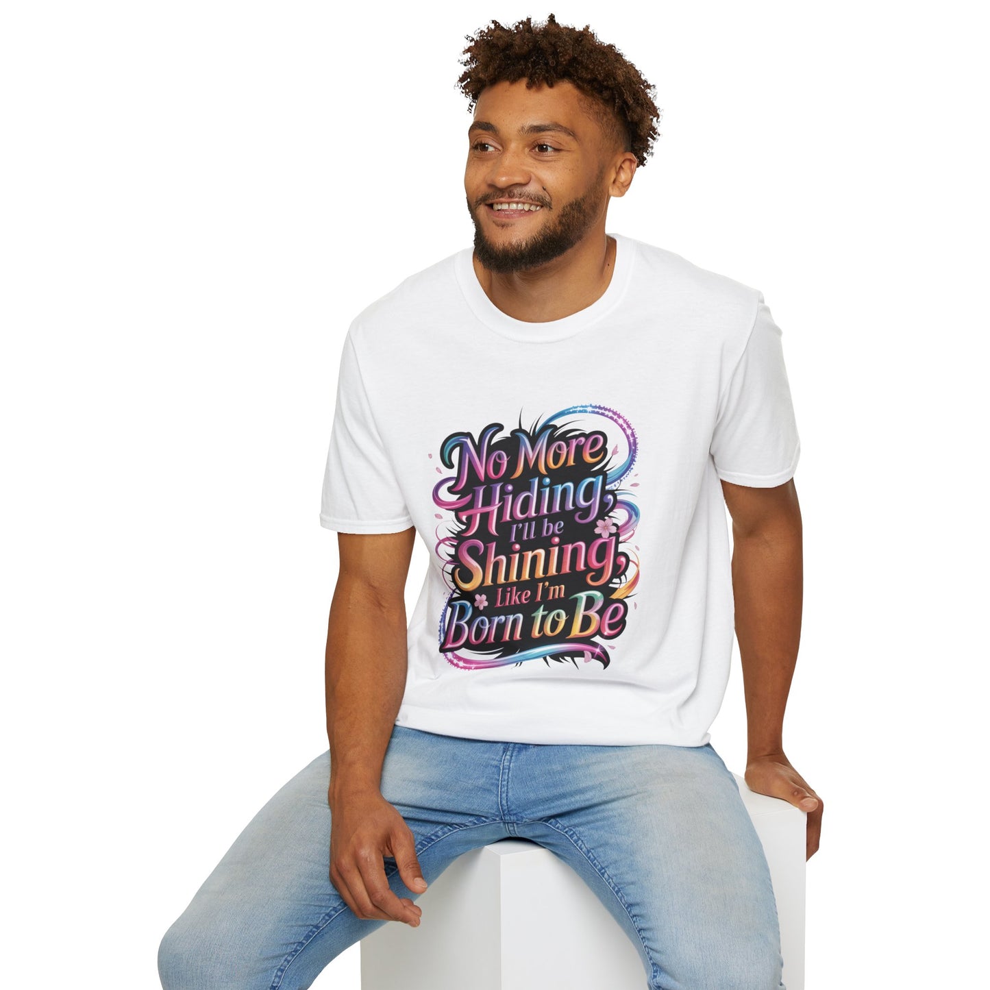 No More Hiding T-Shirt, KPop Anime Inspired Shirt, Motivational Graphic Tee, Shining Born to Be Top, Positive Quote Shirt for Fans and Dreamers