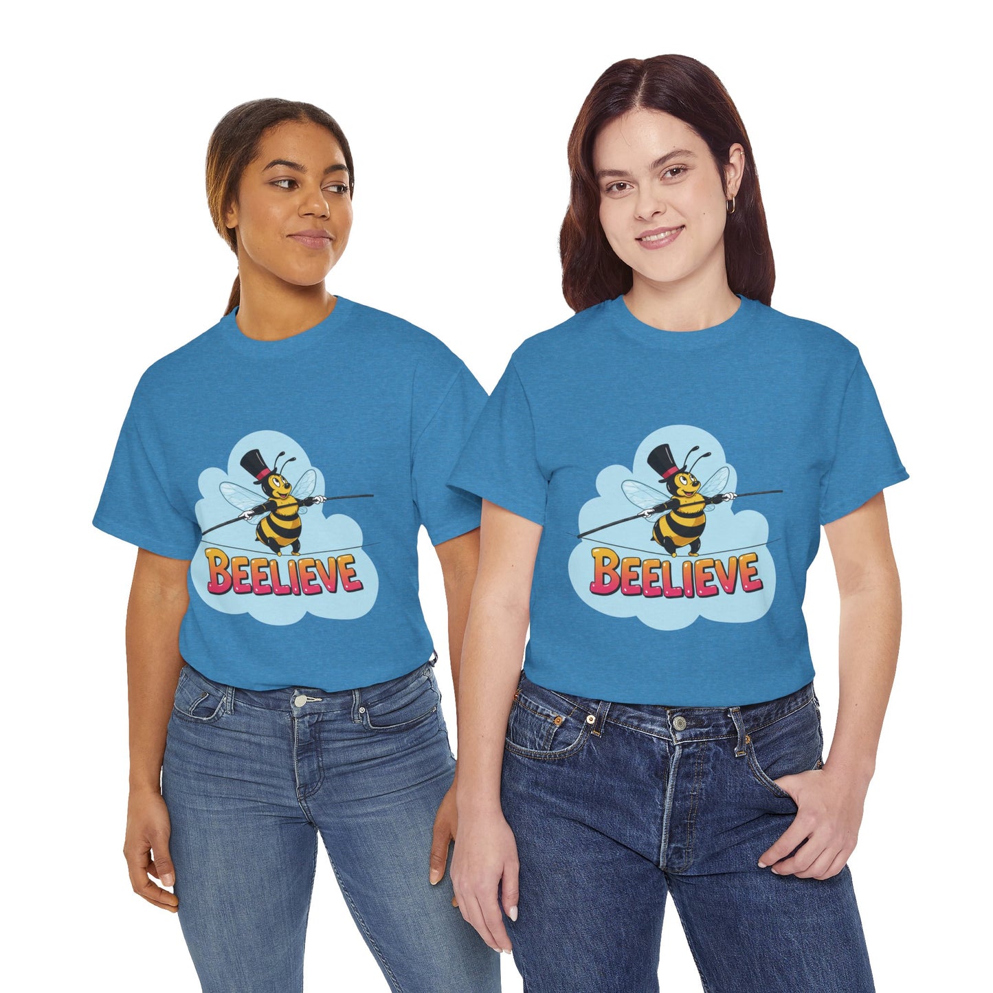 “Beelieve” Bee Pun T‑Shirt | Cute Bee Graphic Tee | Inspirational Pun Shirt | Funny Nature Lover Gift | Bee Belief Positive Vibes Tee