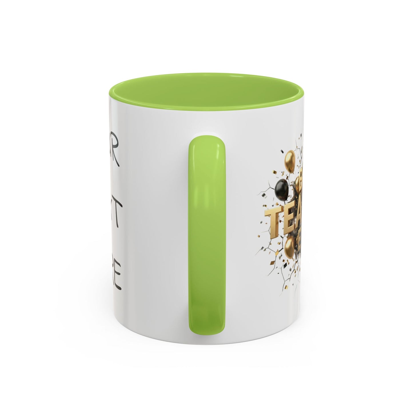 Personalized Teacher Mug, Best Teacher Ever Gift, Custom Educator Coffee Cup, 3D Gold Balloon Design, Teacher Appreciation Present