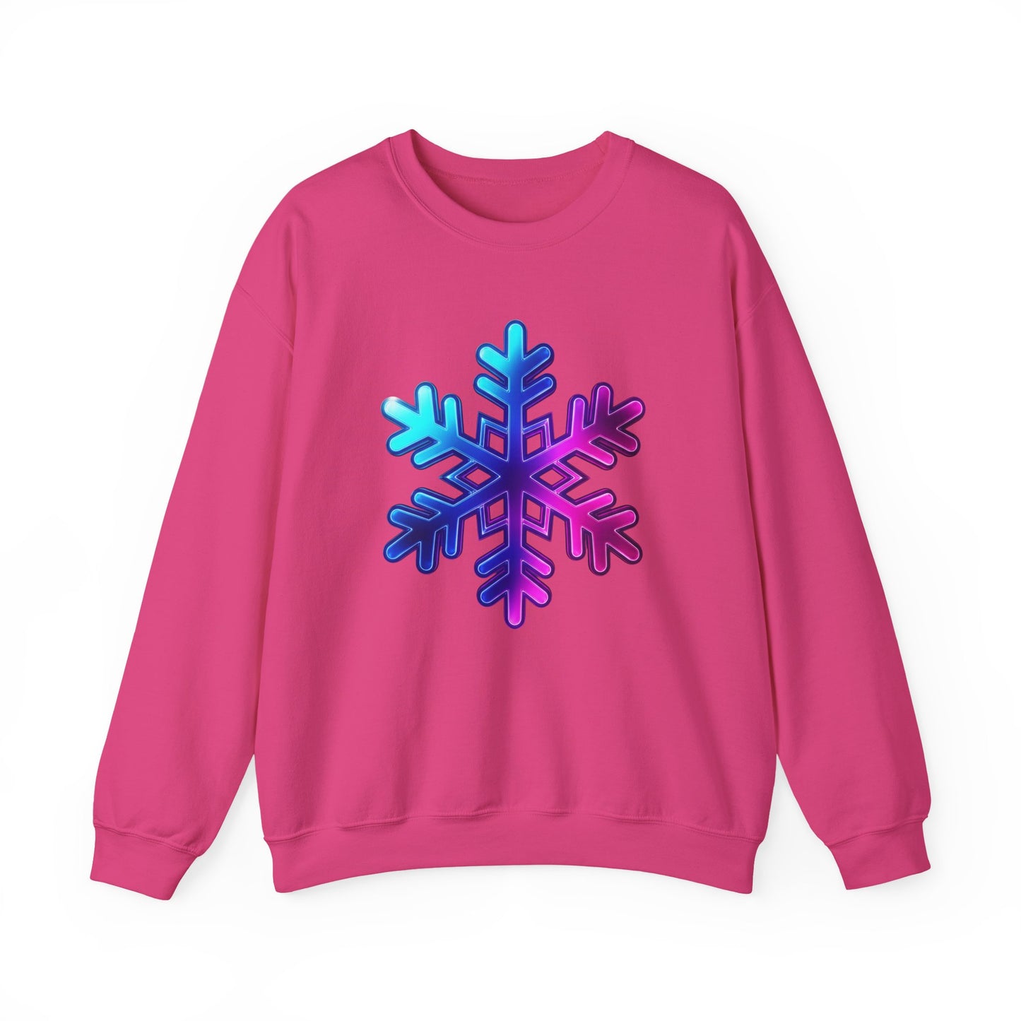 Blue Pink Gradient Snowflake Sweatshirt, Winter Aesthetic Pullover, Cozy Christmas Crewneck, Festive Holiday Sweater Gift for Her or Him