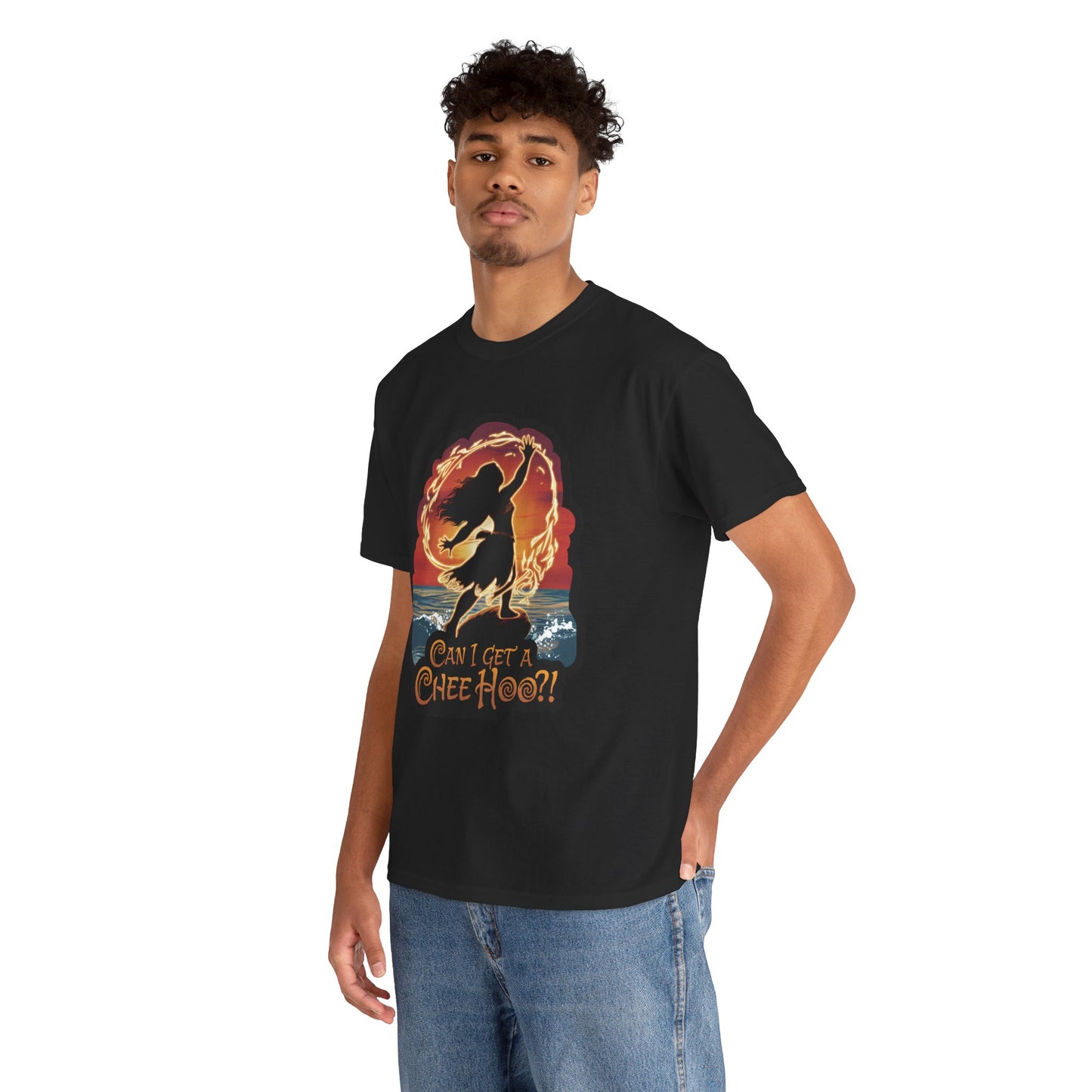 Can I Get a Chee Hoo Shirt – Hawaiian Island Vibes Tee – Hula Dancer Sunset Graphic T-Shirt – Polynesian Luau Party Unisex Top