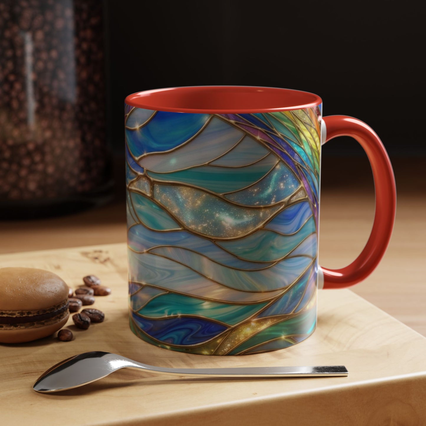 Stained Glass Rainbow Mug, Pot Of Gold Coffee Cup, St Patricks Day Gift, Magical Fantasy Tea Cup, Lucky Irish Leprechaun, Colorful Art