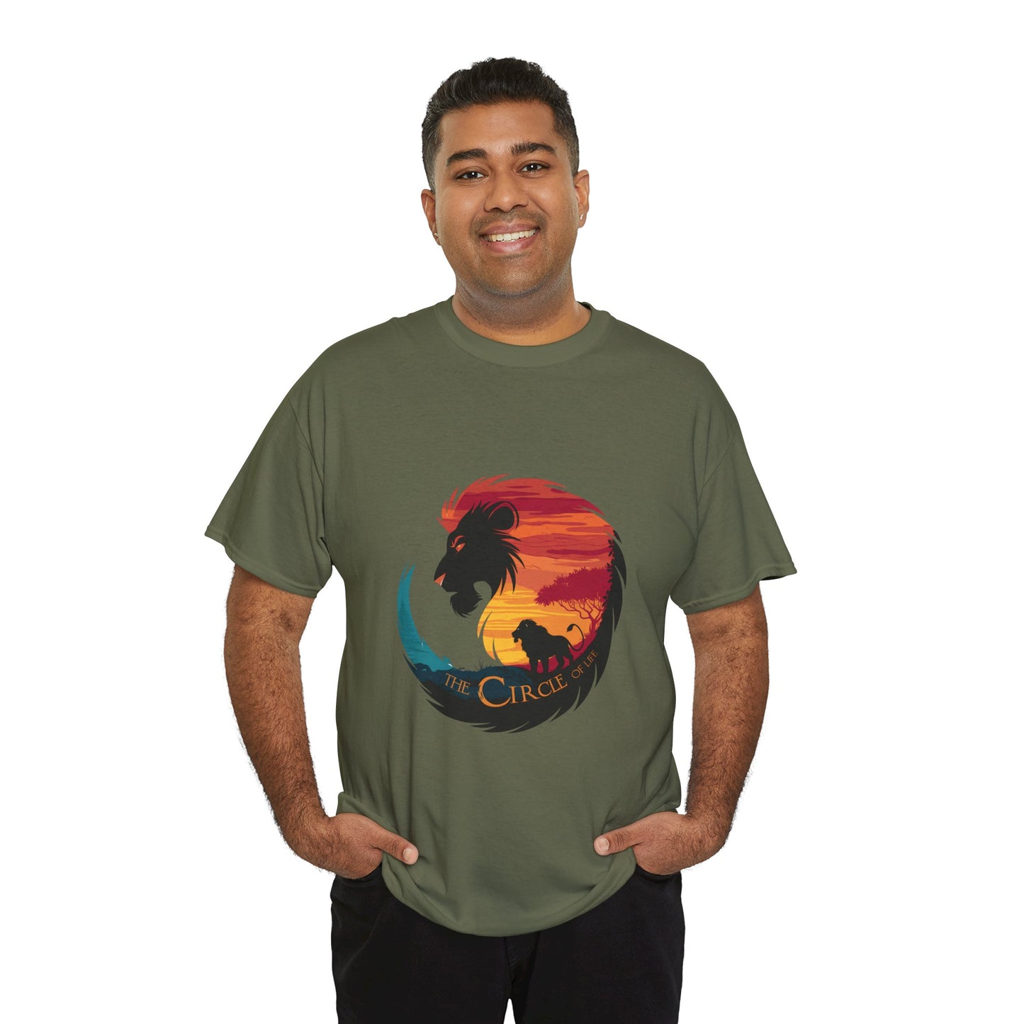 The Circle of Life Lion Shirt – Sunset Safari Wildlife Graphic Tee – Inspirational Nature T-Shirt for Animal Lovers & Adventure Fans