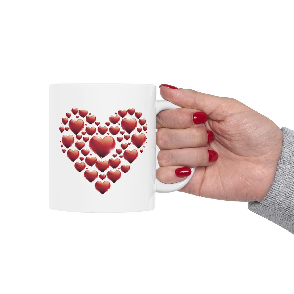 Valentine Heart Mug, Love Coffee Mug, Romantic Gift For Her, Cute Heart Coffee Cup, Anniversary Gift, Valentine Gift Idea, Couple Mug