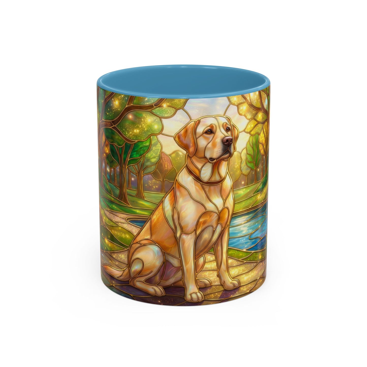 Stained Glass Labrador Mug, Dog Lover Coffee Mug, Labrador Retriever Art Cup, Pet Memorial Gift, Colorful Dog Mug, Nature Art Mug