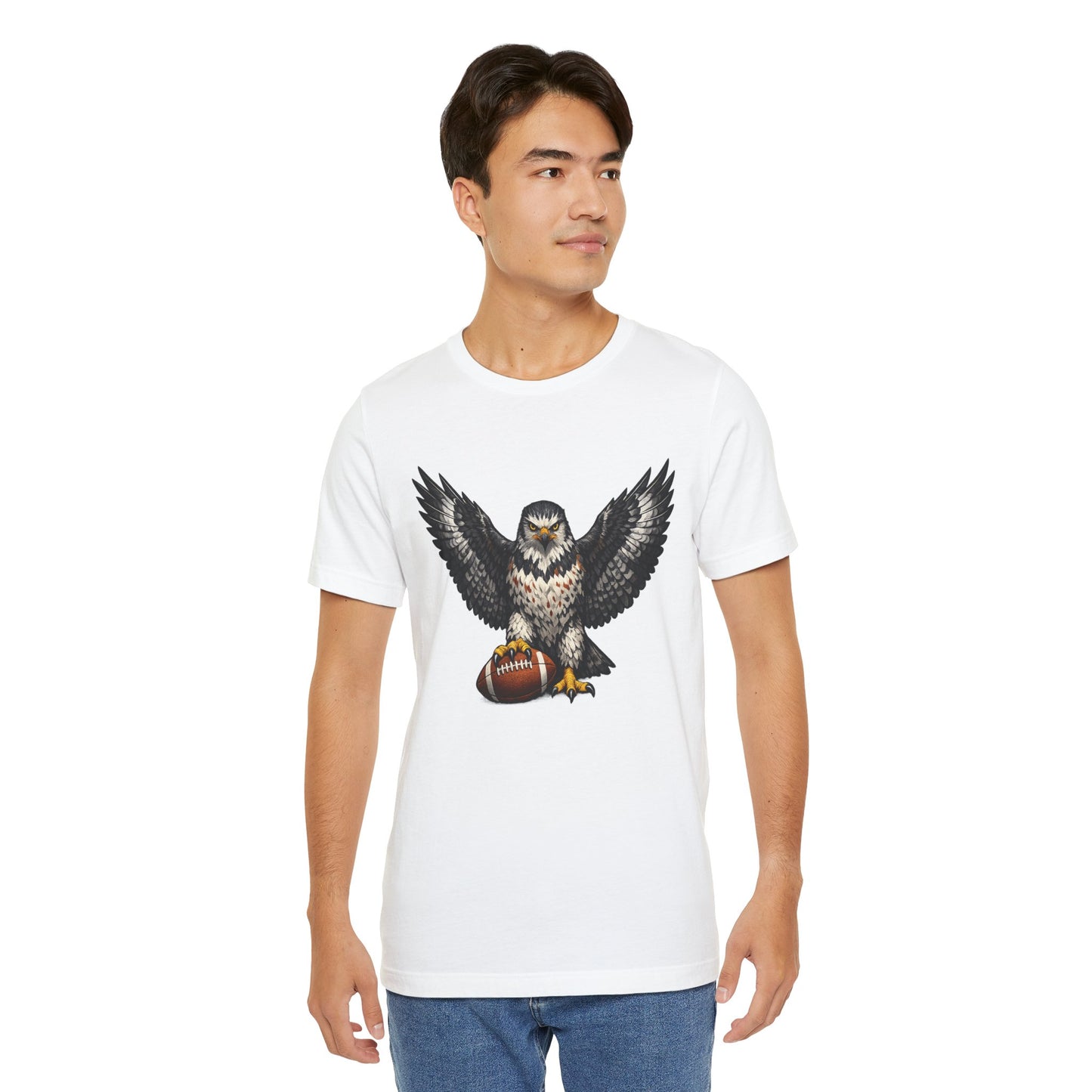 Hawk Football Shirt, Hawk Holding Football T Shirt, Hawk Mascot Tee, Football Bird Of Prey Shirt, Game Day Sports Tee, Hawk Fan Gift
