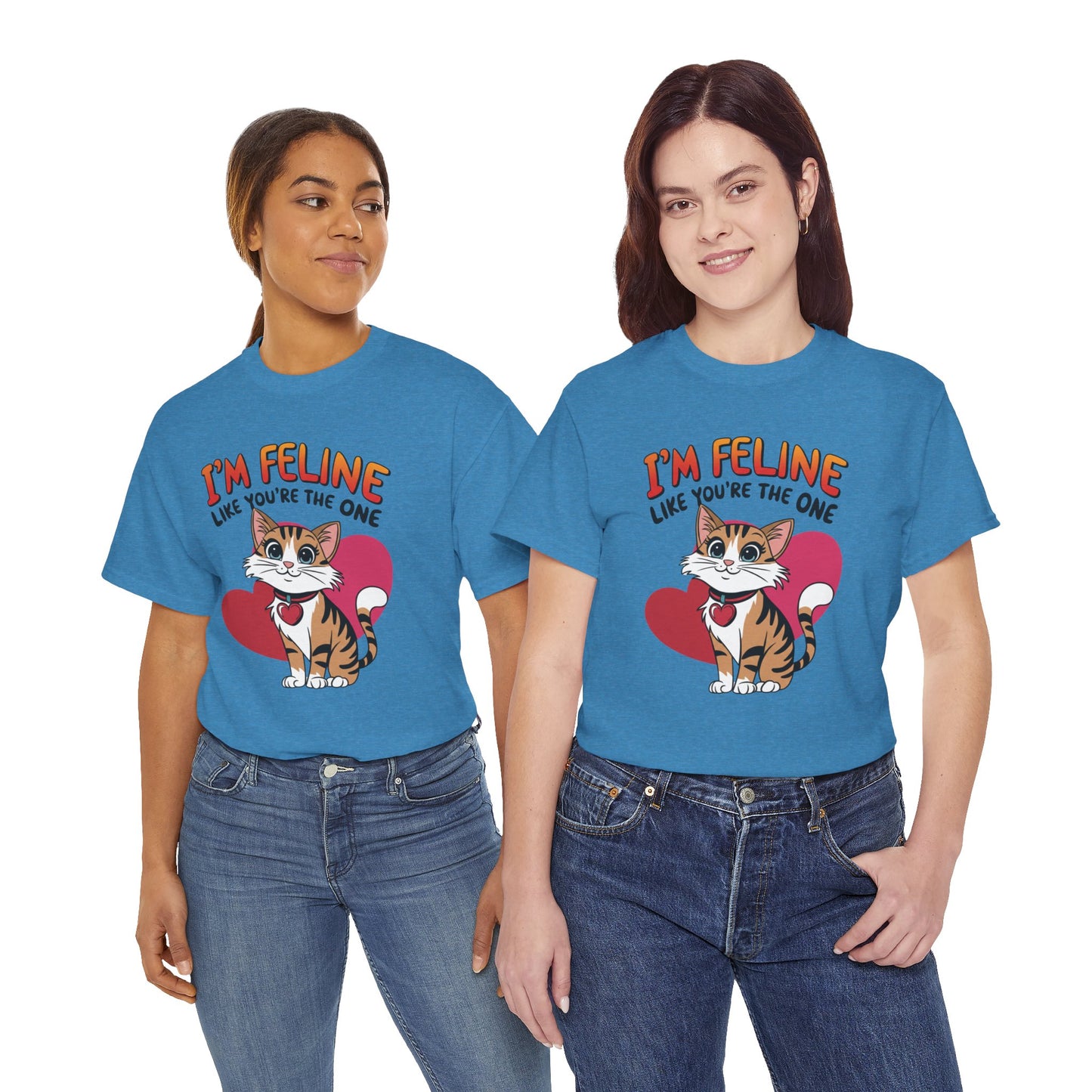 I’m Feline Like You’re The One Shirt, Cute Cat Valentine Tee, Funny Cat Love Graphic TShirt, Romantic Gift For Her Him, Cat Pun Shirt