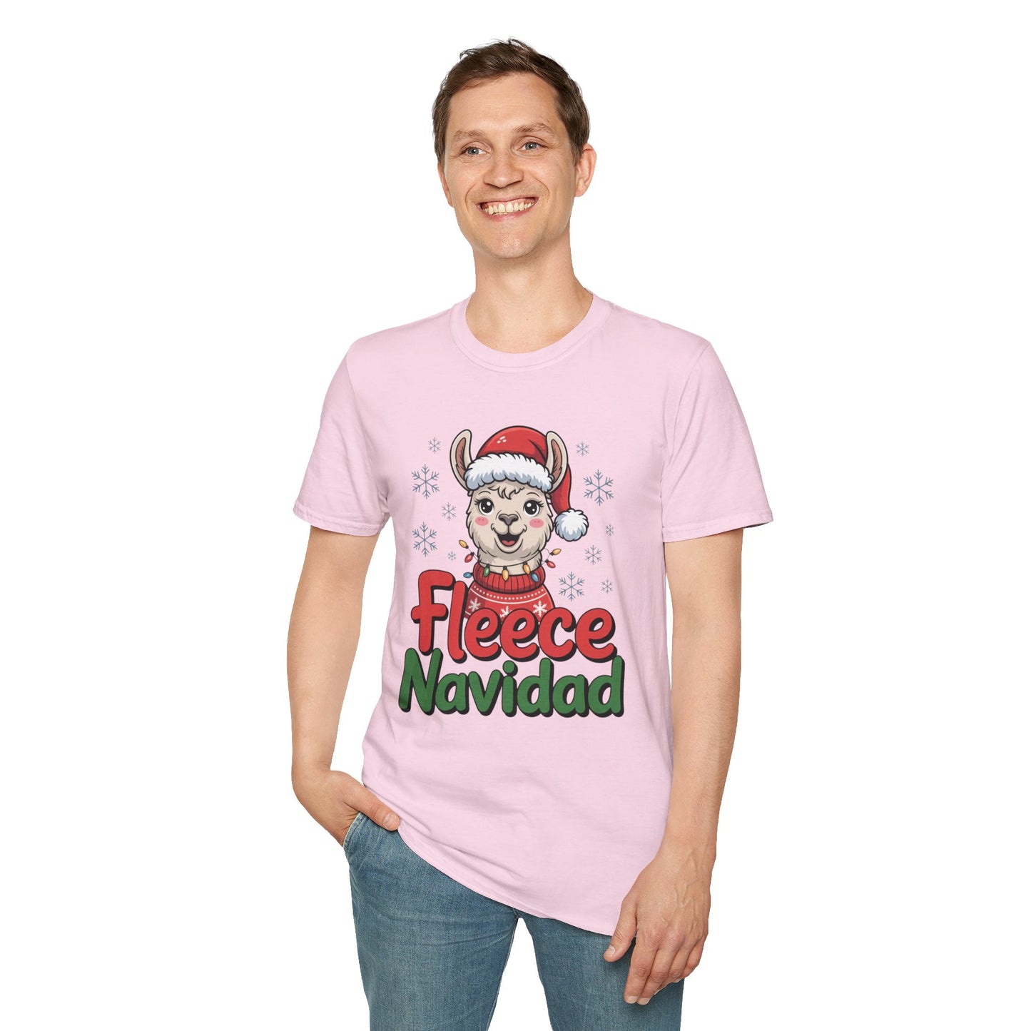 Fleece Navidad Llama Christmas Shirt, Funny Llama Xmas Tee, Cute Holiday Pun Shirt, Fuzzy Llama Santa Sweater Shirt, Christmas Gift Tee