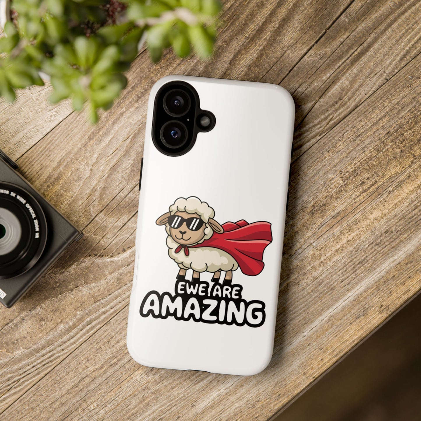 Funny iPhone Case - Cute Sheep Phone Cover - "Ewe Are Amazing" Animal Pun Gift - Motivational iPhone Case - Gift for Her or Him