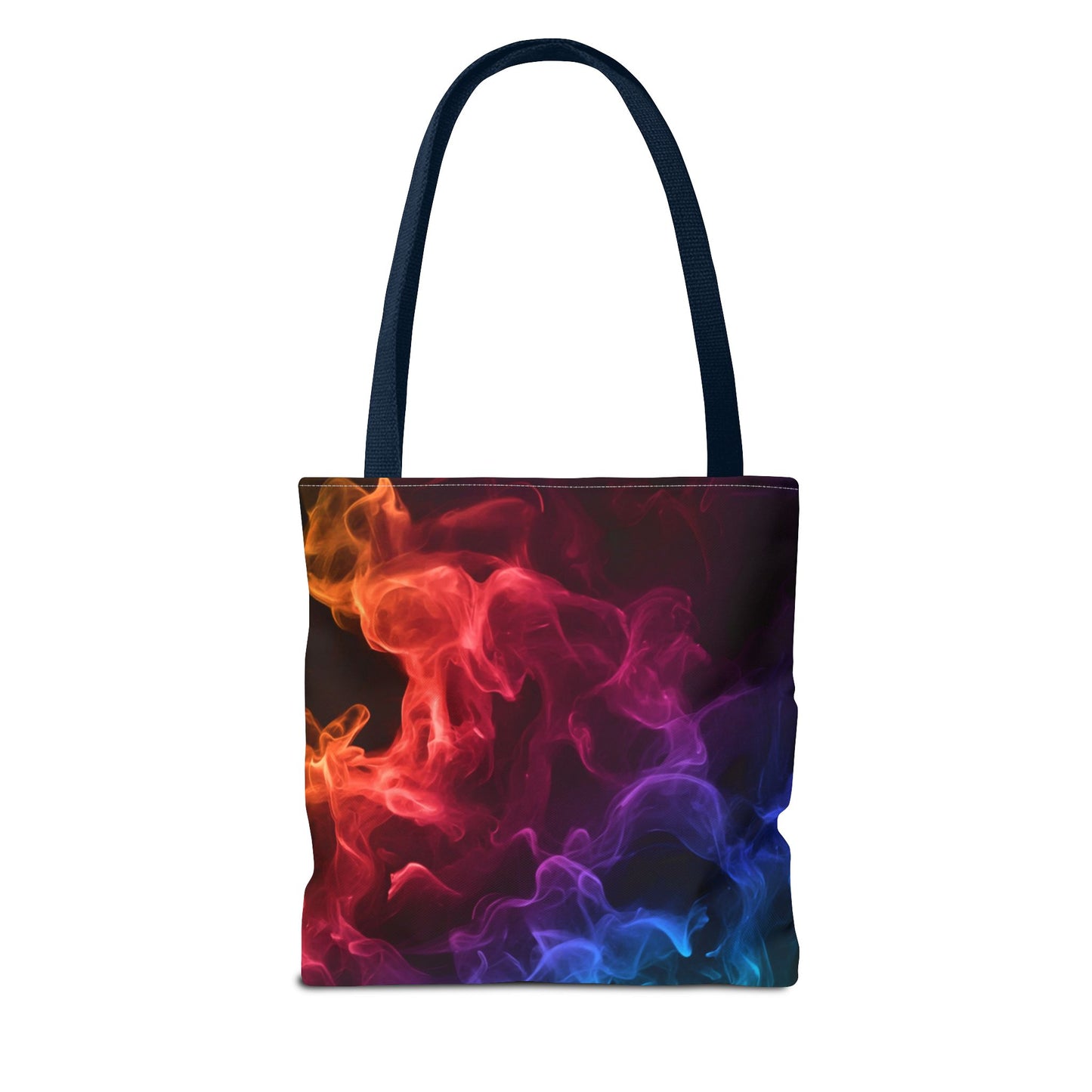 Chromatic Ember Tote Bag, Colorful Smoke Art Design With Red, Blue, And Orange Hues, Abstract Reusable Tote For Artists, Gifts, And Everyday Use