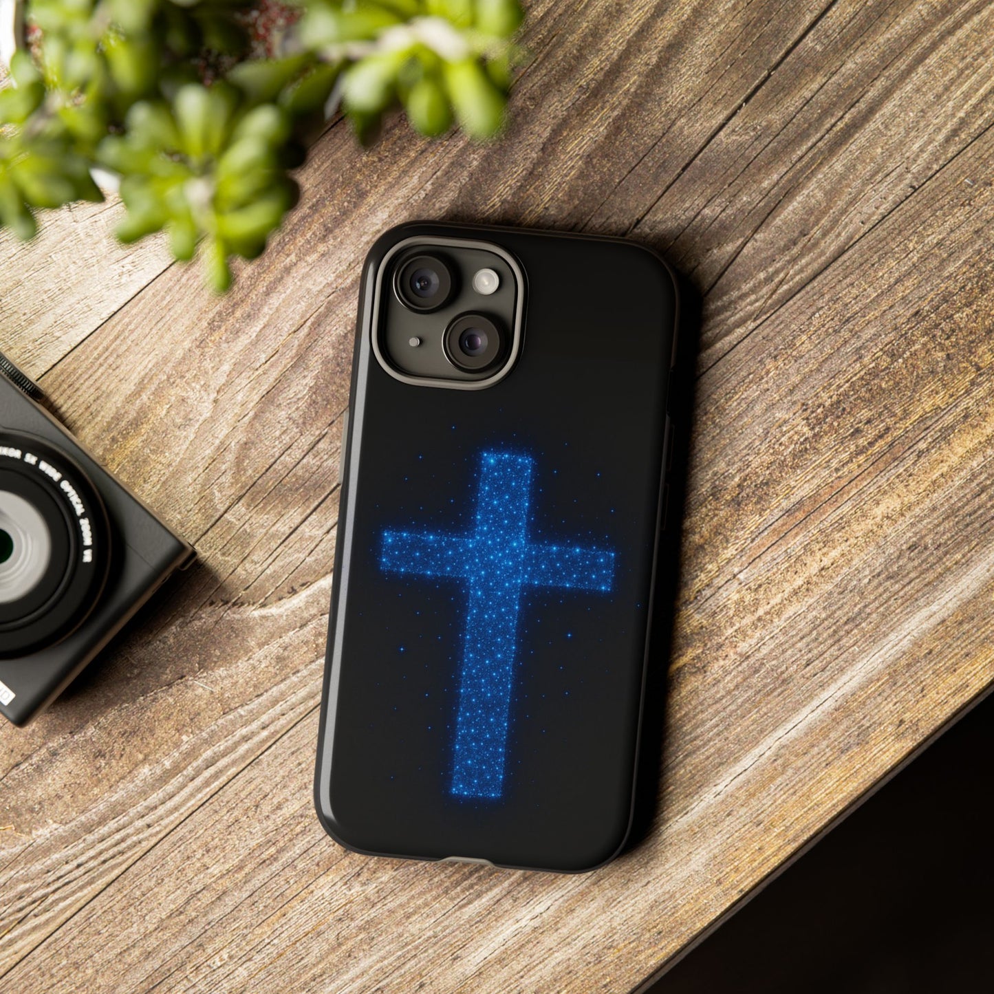 iPhone Case - Bioluminescent Cross Design Christian Phone Case Spiritual iPhone Case Gift for Believers