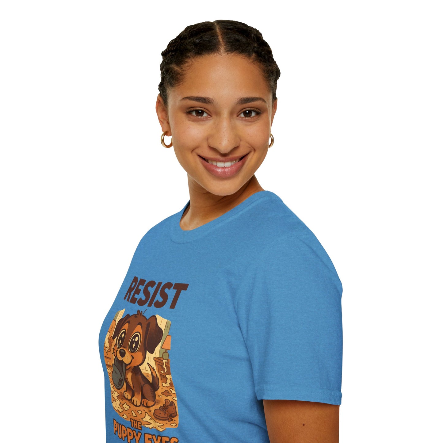 Resist the Puppy Eyes Dog Tee - Cute Puppy Eyes Graphic T-Shirt for Dog Lovers, Funny Pet Gift Shirt, Unisex Animal Lover Tee
