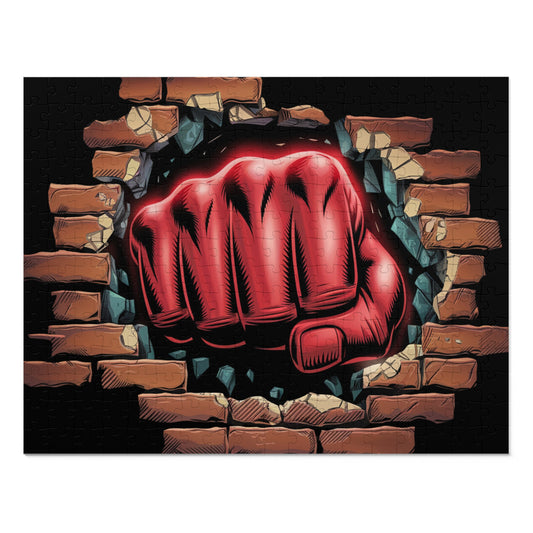 Jigsaw Puzzle - Red Fist Smash Design