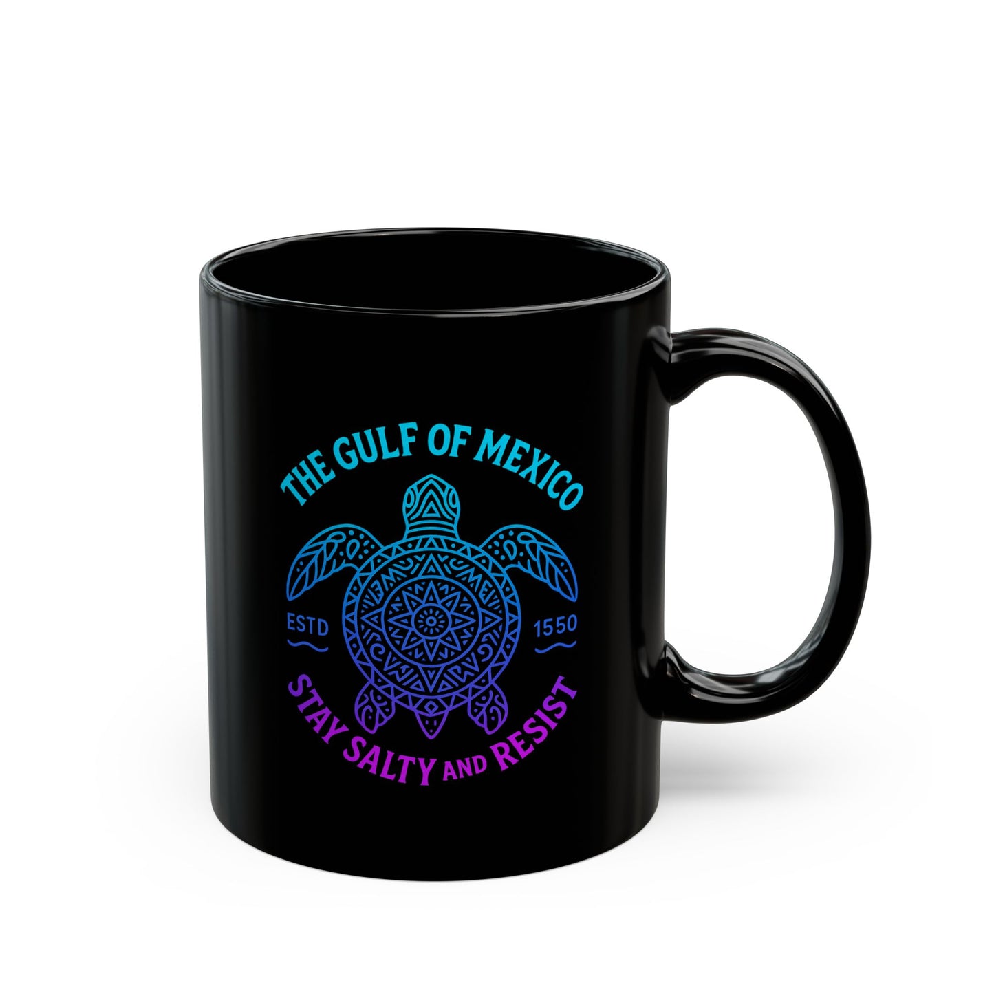 Gulf of Mexico Sea Turtle Mug - Stay Salty and Resist - Ocean Conservation Gift - Coastal Pride Coffee Cup - Nautical Vibes