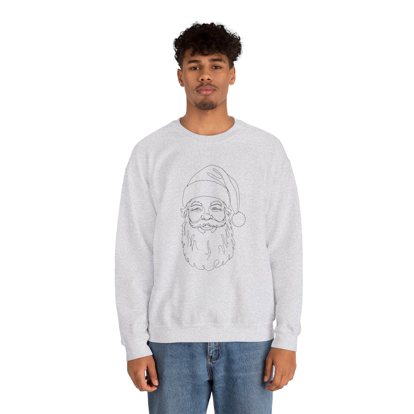 Minimalist Santa Sweatshirt | Modern Line Art Christmas Crewneck | Simple Holiday Sweater | Cozy Neutral Xmas Gift for Him or Her