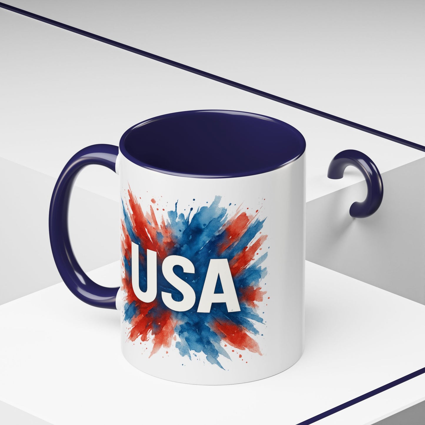 USA Patriotic Coffee Mug | 4th of July Gift | Red White Blue Mug | American Pride Cup | Independence Day Drinkware | USA Mug