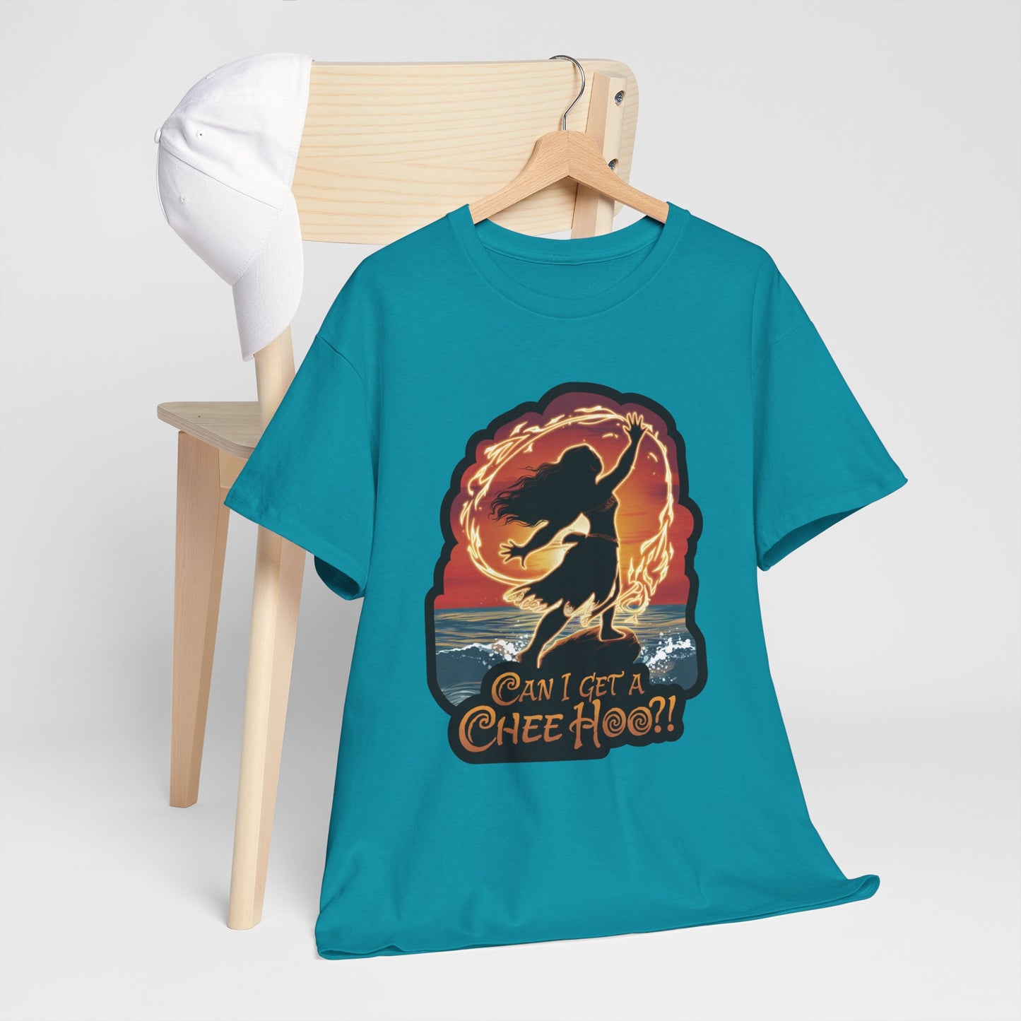 Can I Get a Chee Hoo Shirt – Hawaiian Island Vibes Tee – Hula Dancer Sunset Graphic T-Shirt – Polynesian Luau Party Unisex Top